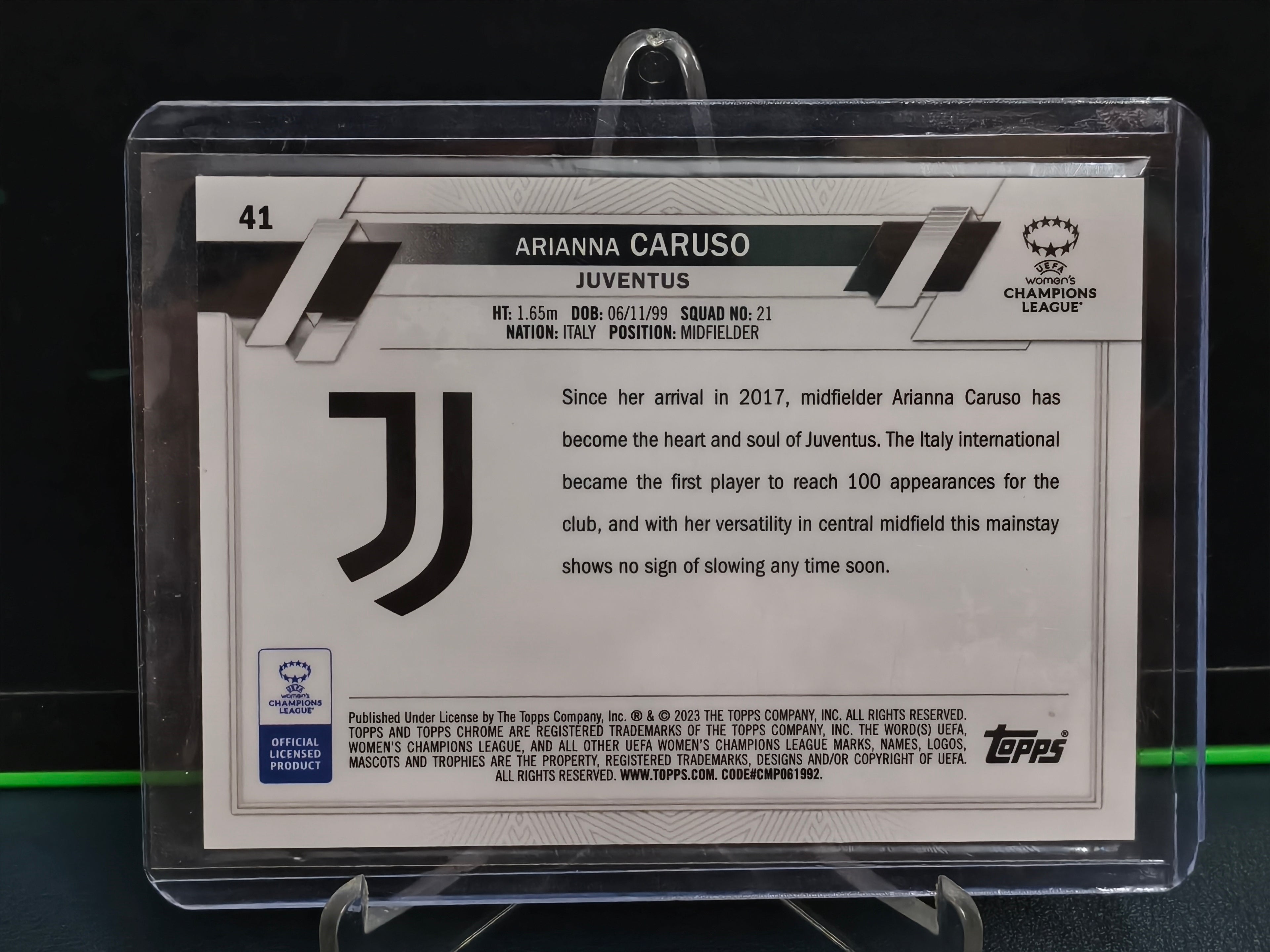 Arianna Caruso - 20/125 Future Stars Card - Topps Chrome UWCL 22-23