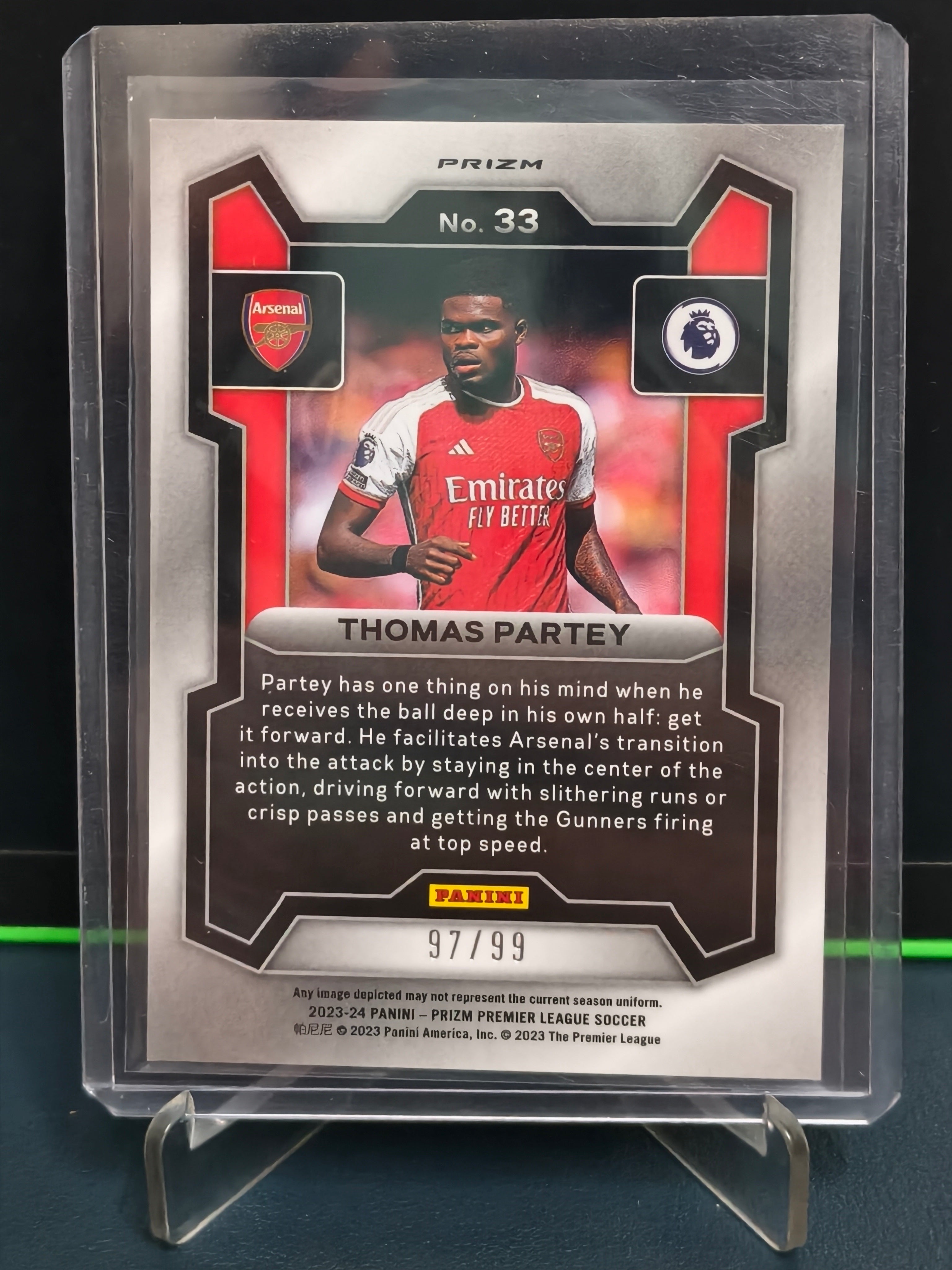 Thomas Partey - 97/99 Card - Panini Prizm PL 23-24