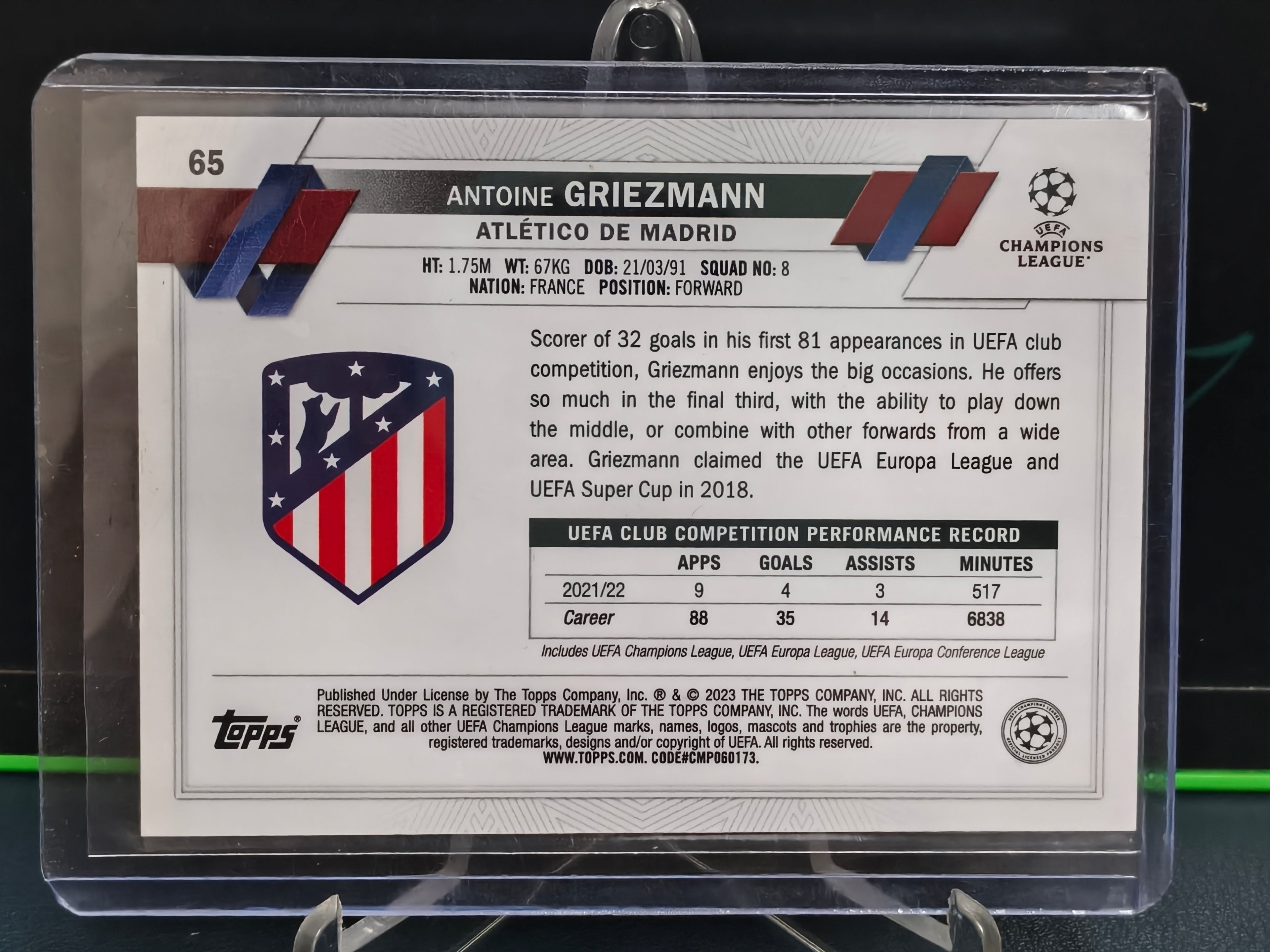 Antoine Griezmann - B&W Raywave Card - Topps Chrome UCC 22-23
