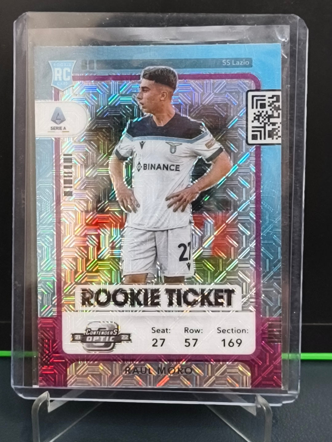 Raul Moro - Rookie Ticket Purple Mojo Card - Panini Chronicles Cont.Optic SerieA 21-22