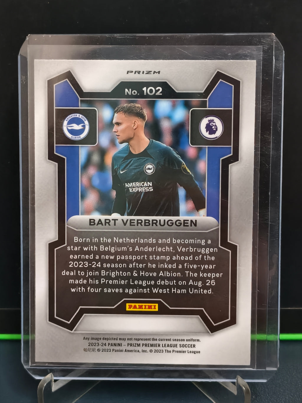 Bart Verbruggen - Cracked Ice Card - Panini Prizm PL 23-24
