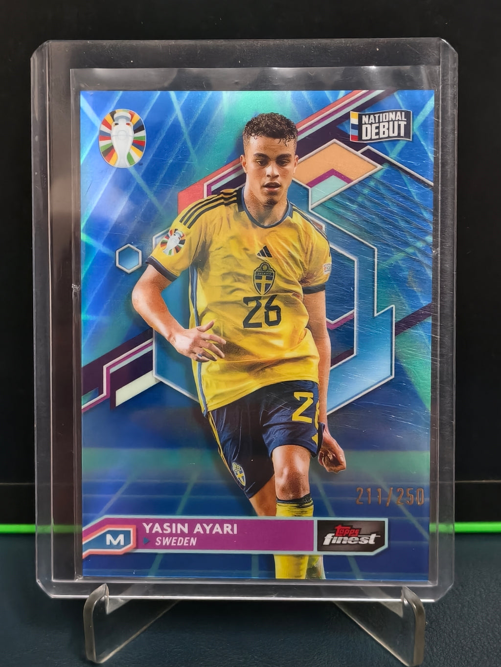 Yasin Ayari - 211/250 Card - Topps Finest Road to UEFA Euro 2024