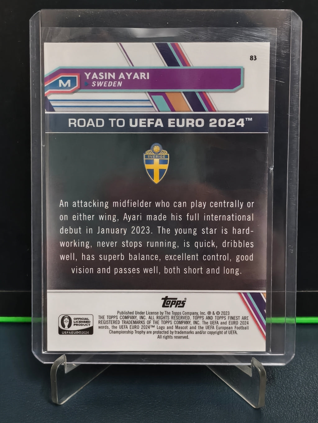 Yasin Ayari - 211/250 Card - Topps Finest Road to UEFA Euro 2024