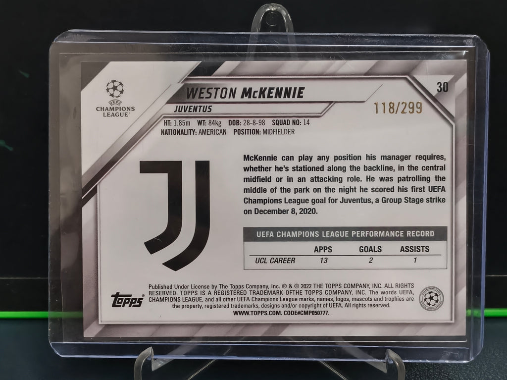 Weston McKennie - 118/299 Card - Topps UCL 21-22
