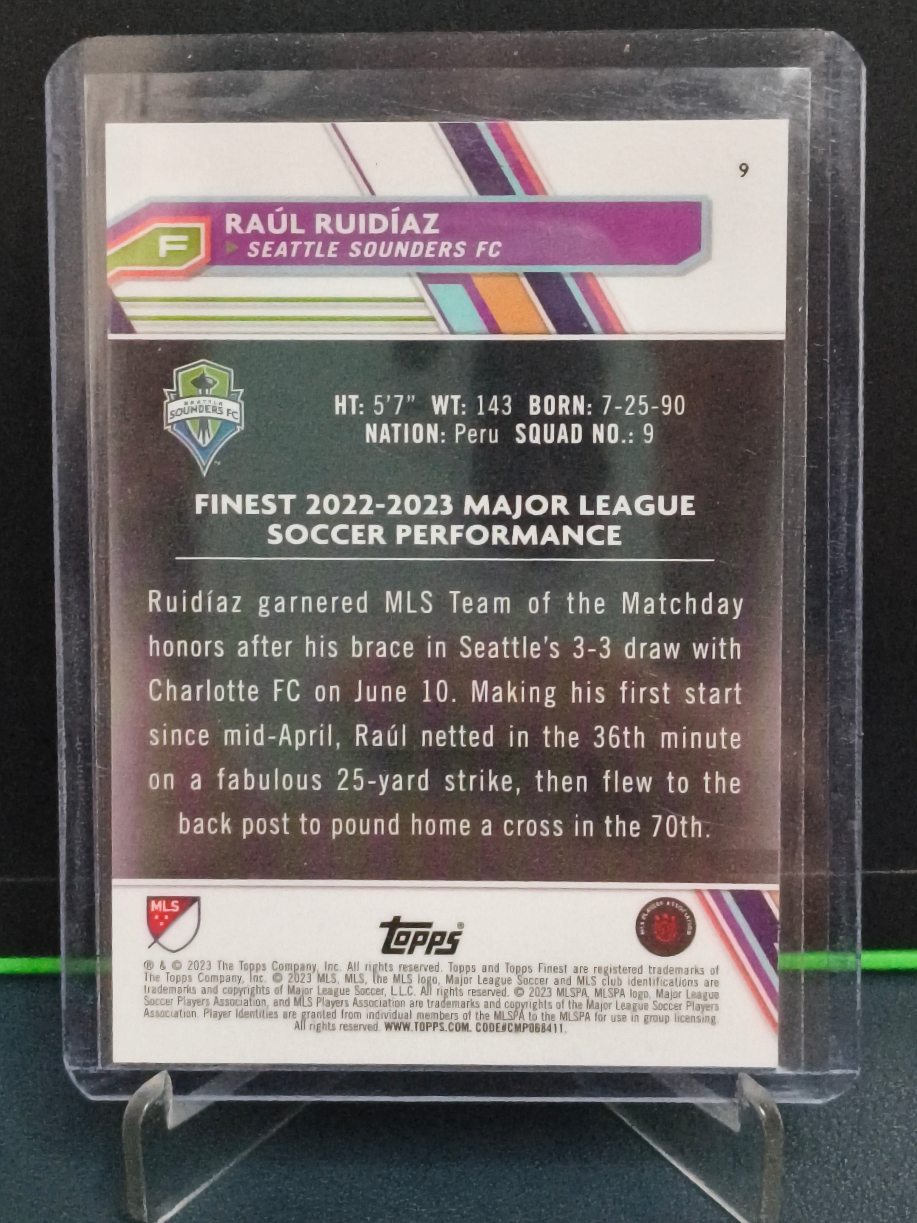 Raul Ruidiaz - 81/99 Card - Topps Finest MLS 23