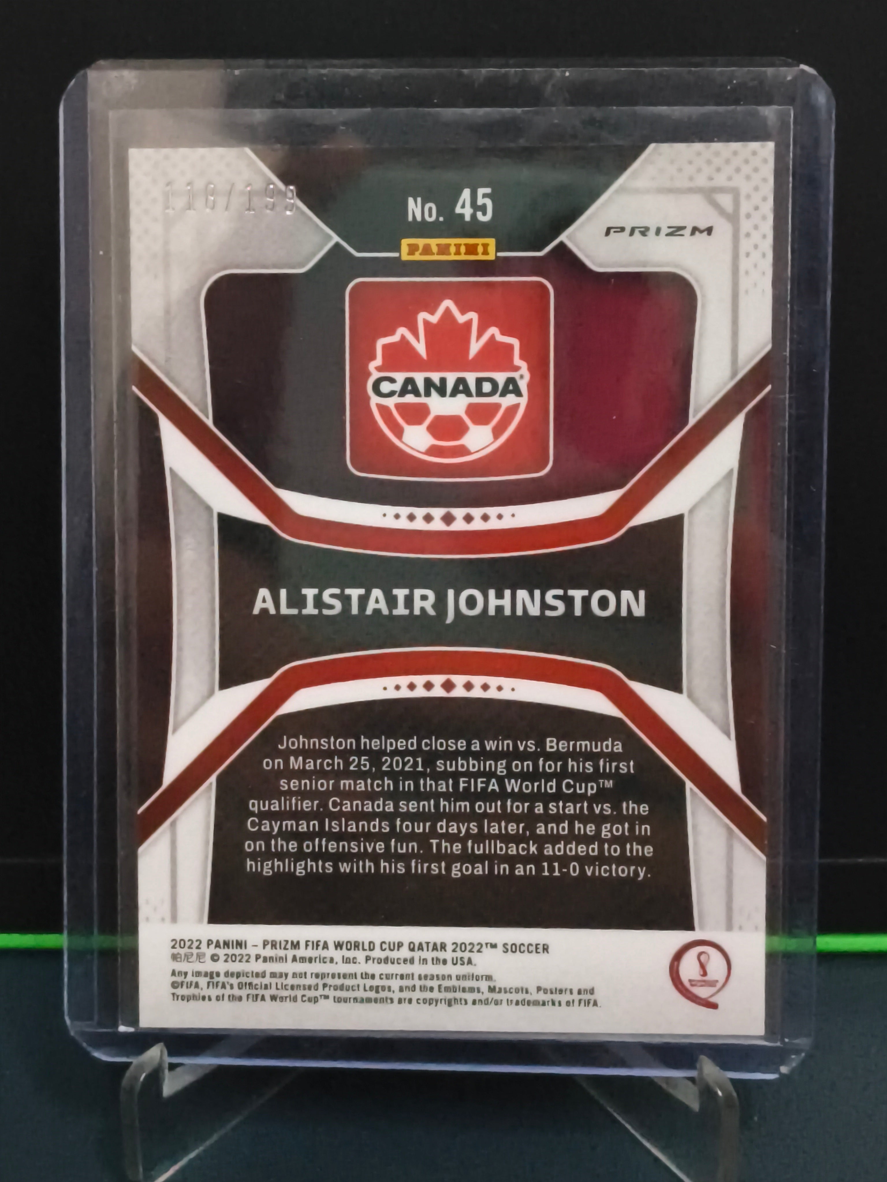 Alistair Johnston - 118/199 Card - Panini Prizm FIFA WC Qatar 2022
