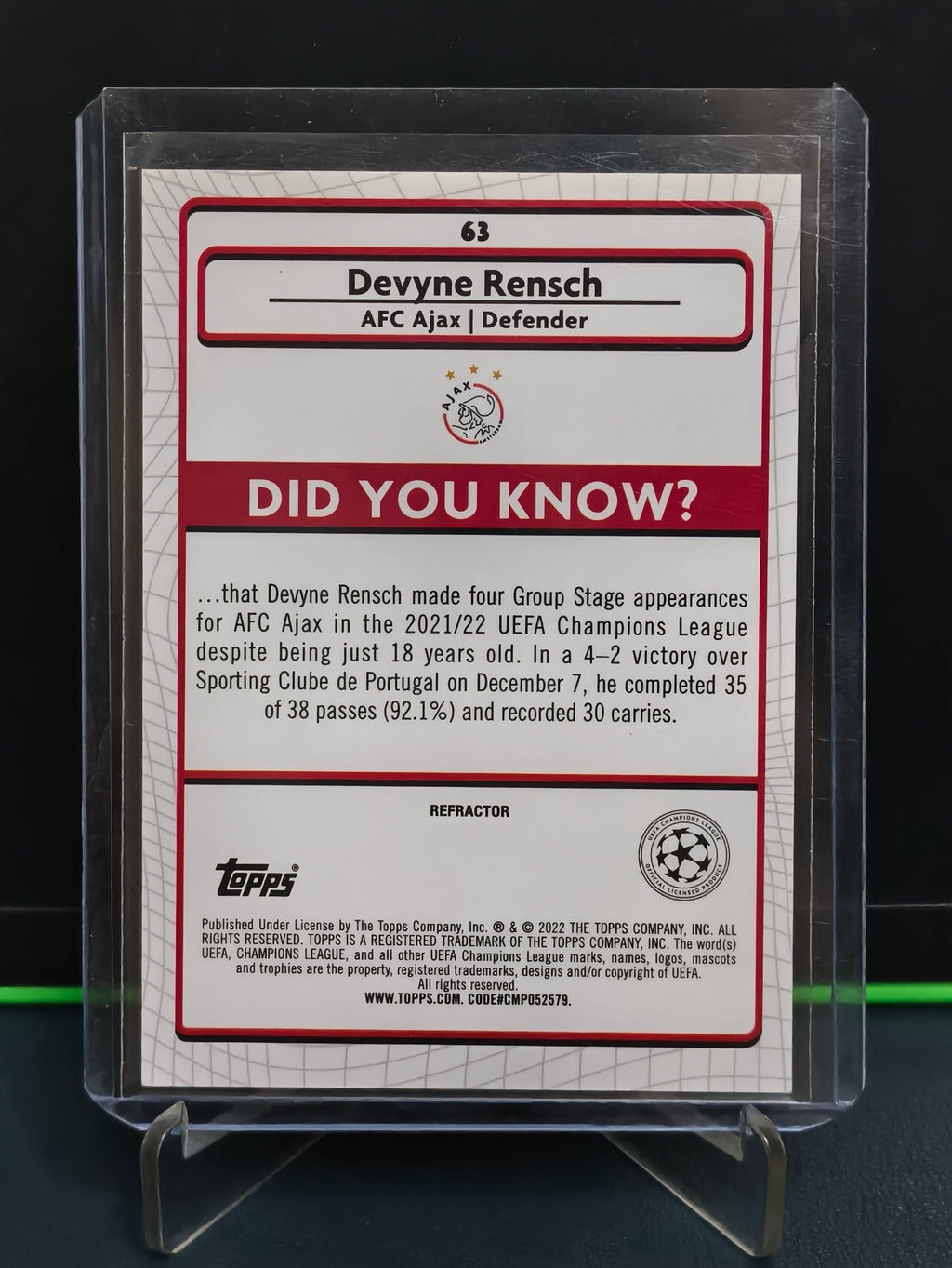 Devyne Rensch - Refractor Card - Topps Merlin 21-22