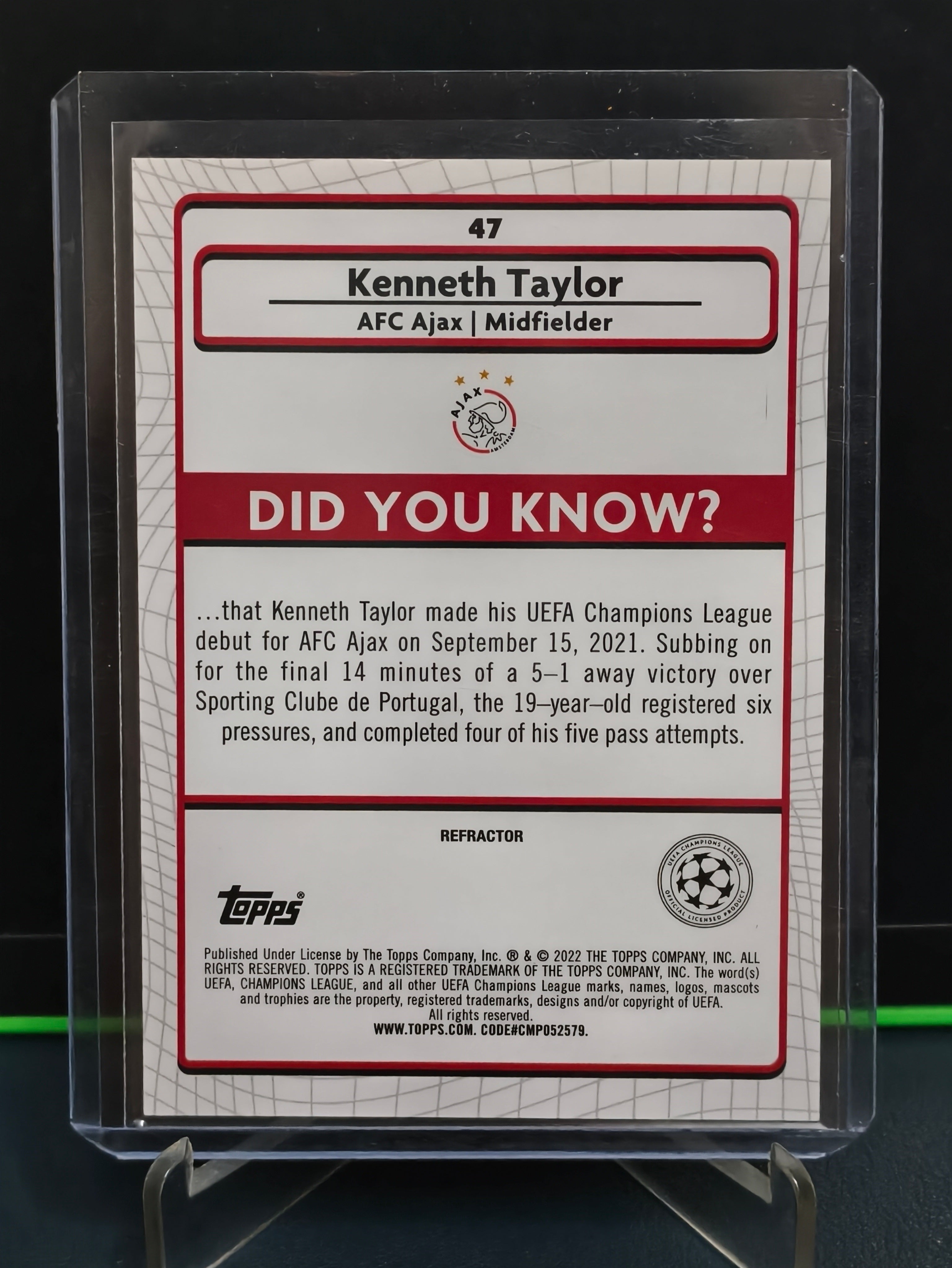 Kenneth Taylor - Refractor Card - Topps Merlin 21-22