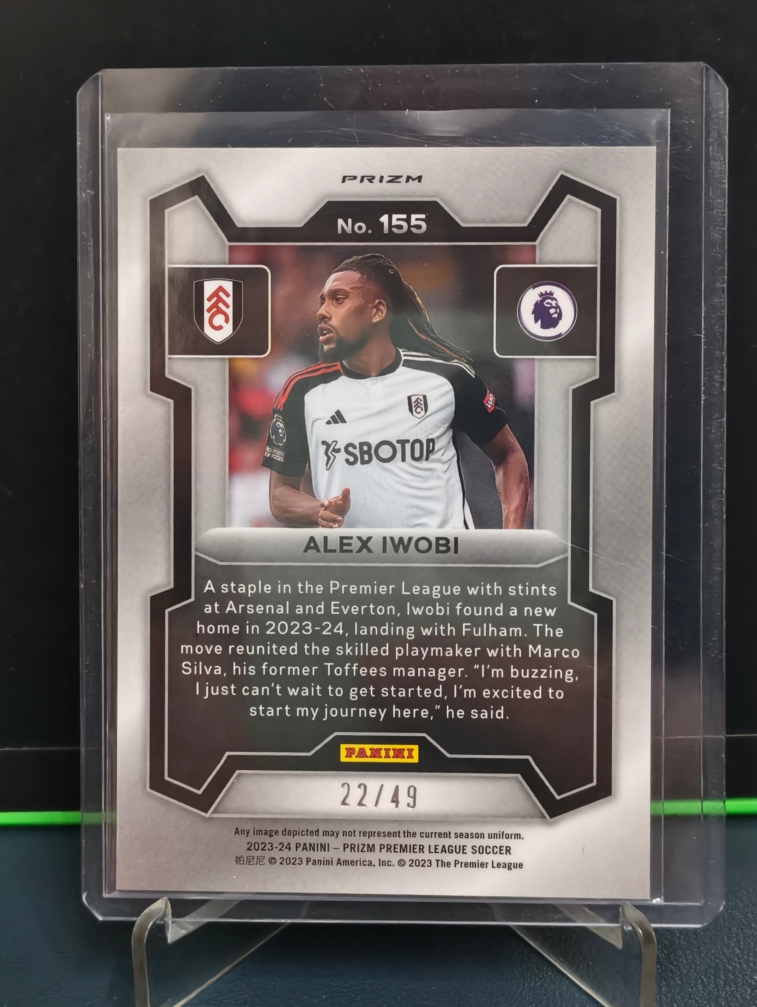Alex Iwobi - 22/49 Card - Panini Prizm PL 23-24