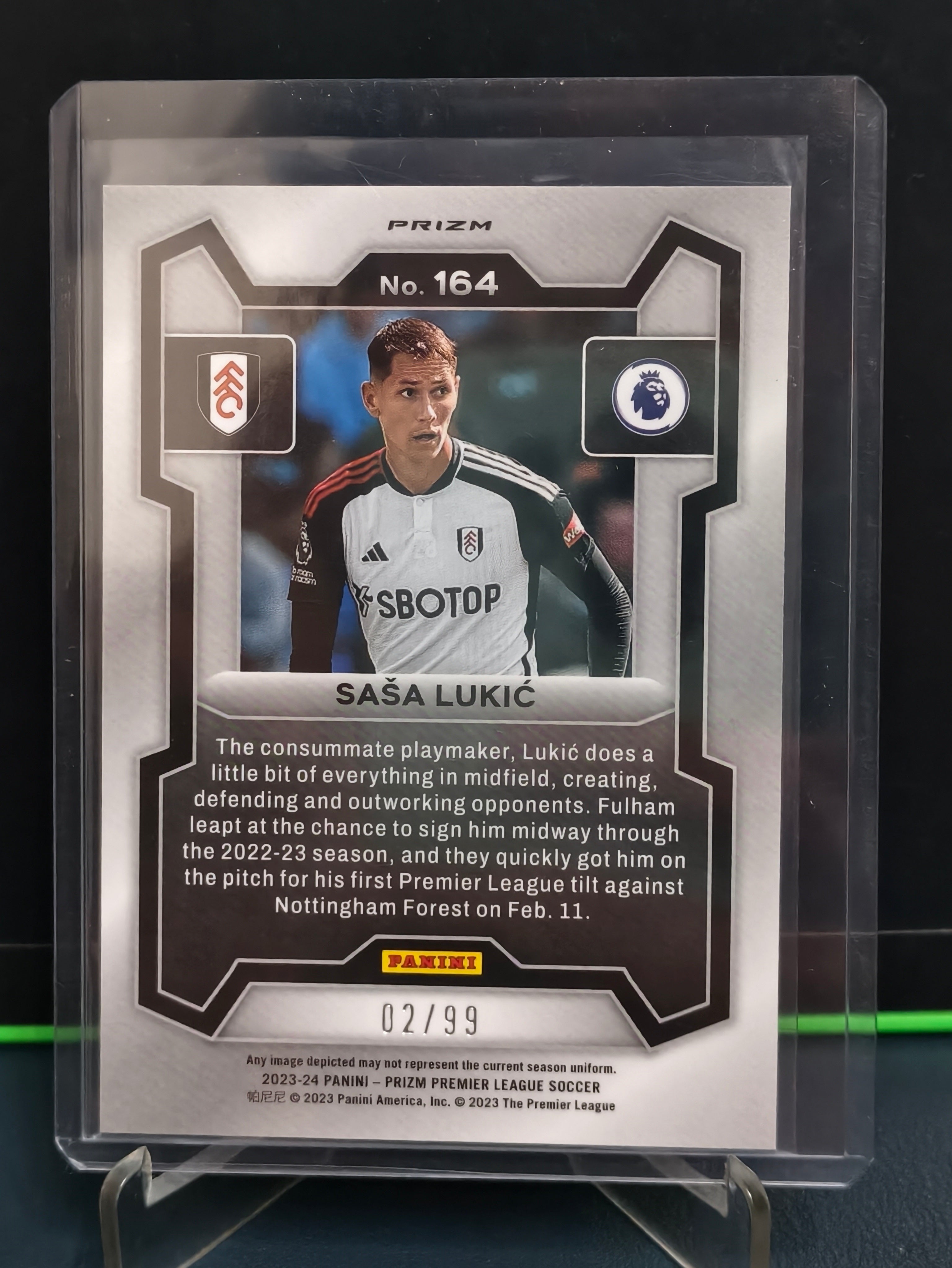 Sasa Lukic - 2/99 Card - Panini Prizm PL 23-24
