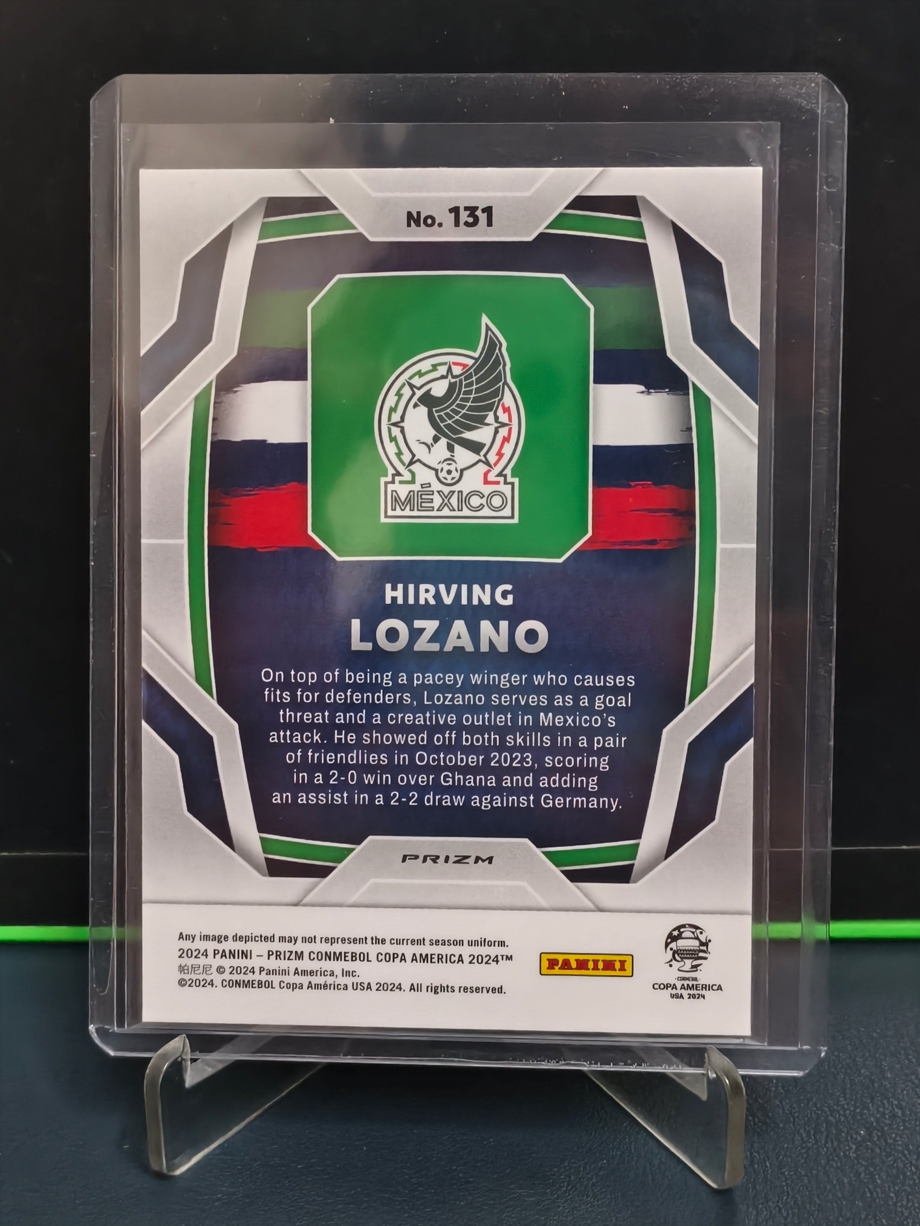 Hirving Lozano - Green Wave Card - Panini Prizm Copa America 2024