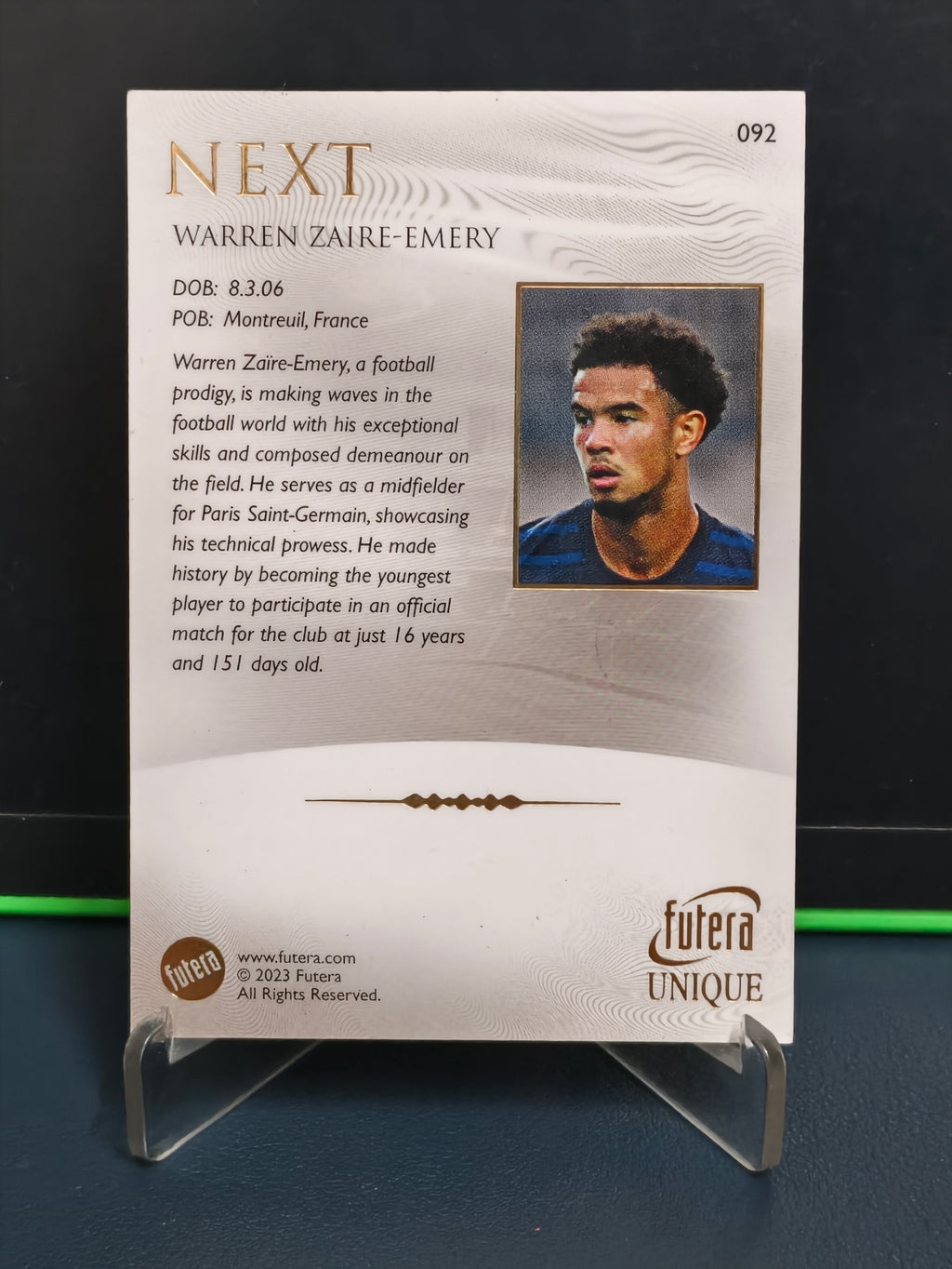 Warren Zaire-Emery - Base Card - Futera Unique 2023