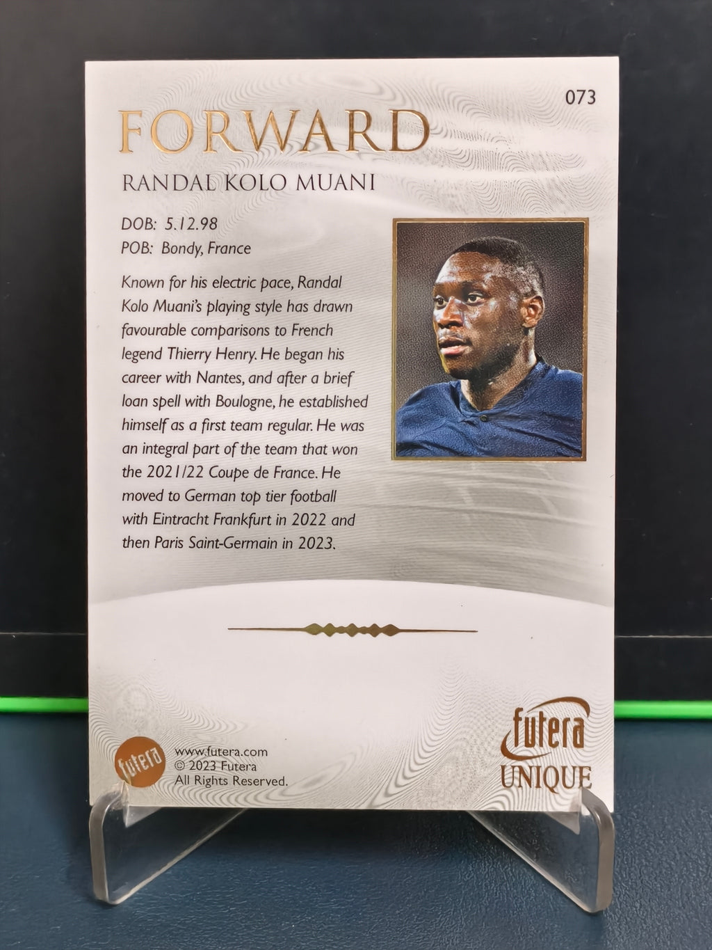 Randal Kolo Muani - Base Card - Futera Unique 2023