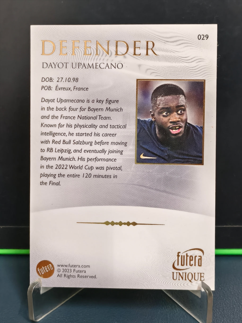 Dayot Upamecano - Base Card - Futera Unique 2023