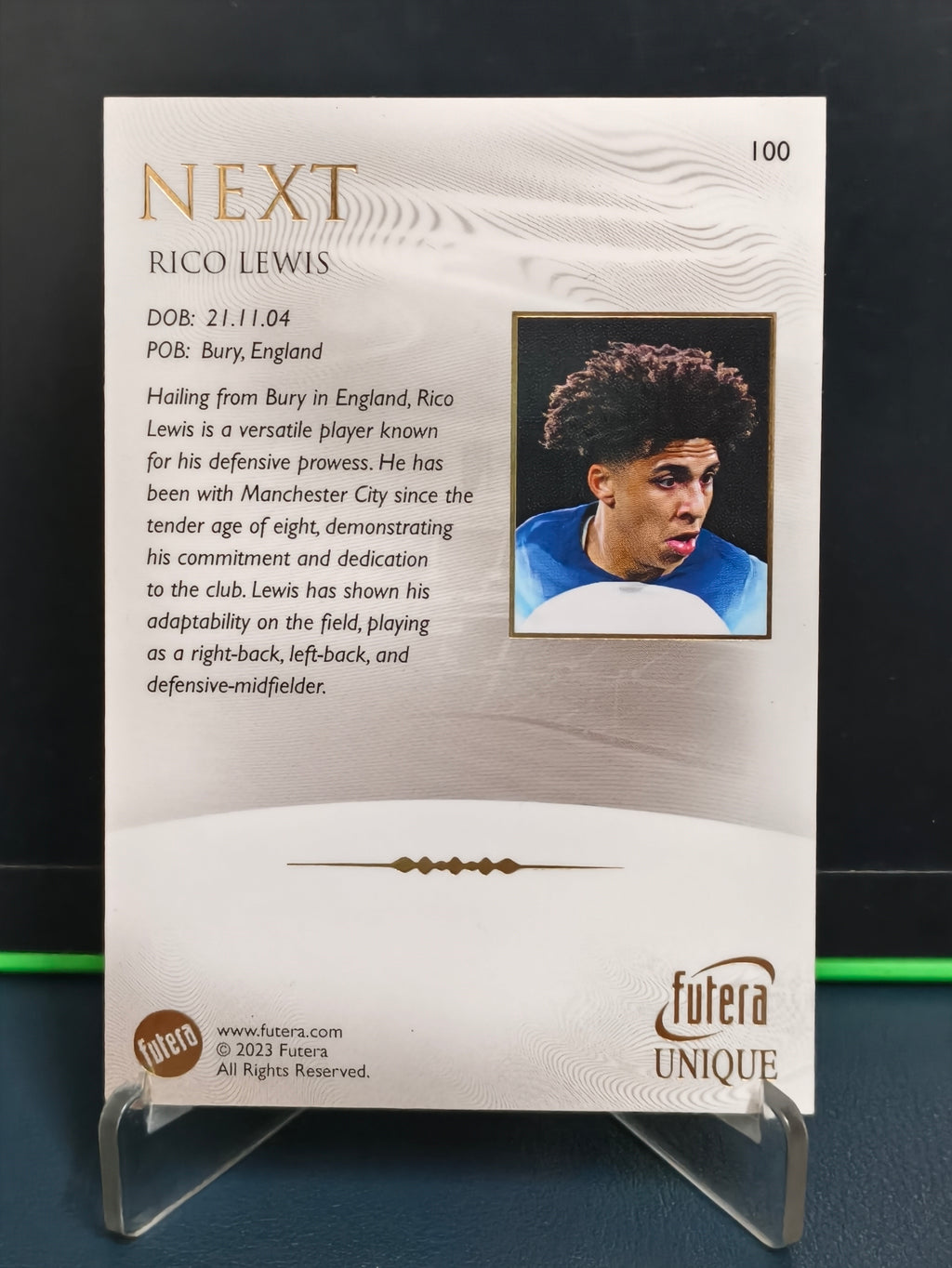 Rico Lewis - Base Card - Futera Unique 2023