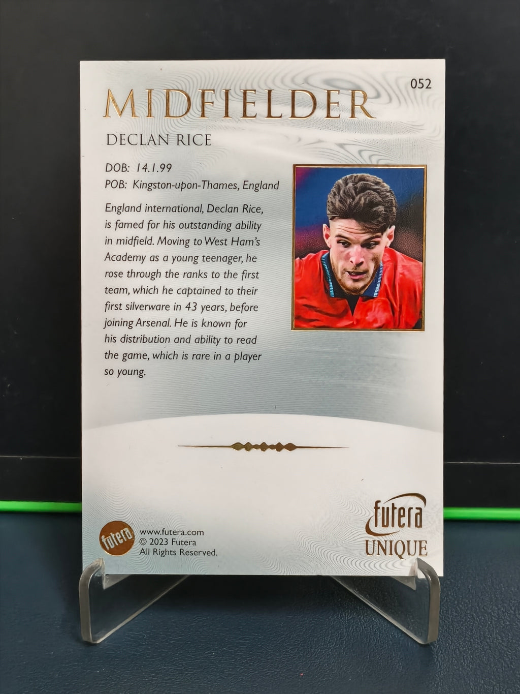Declan Rice - Base Card - Futera Unique 2023
