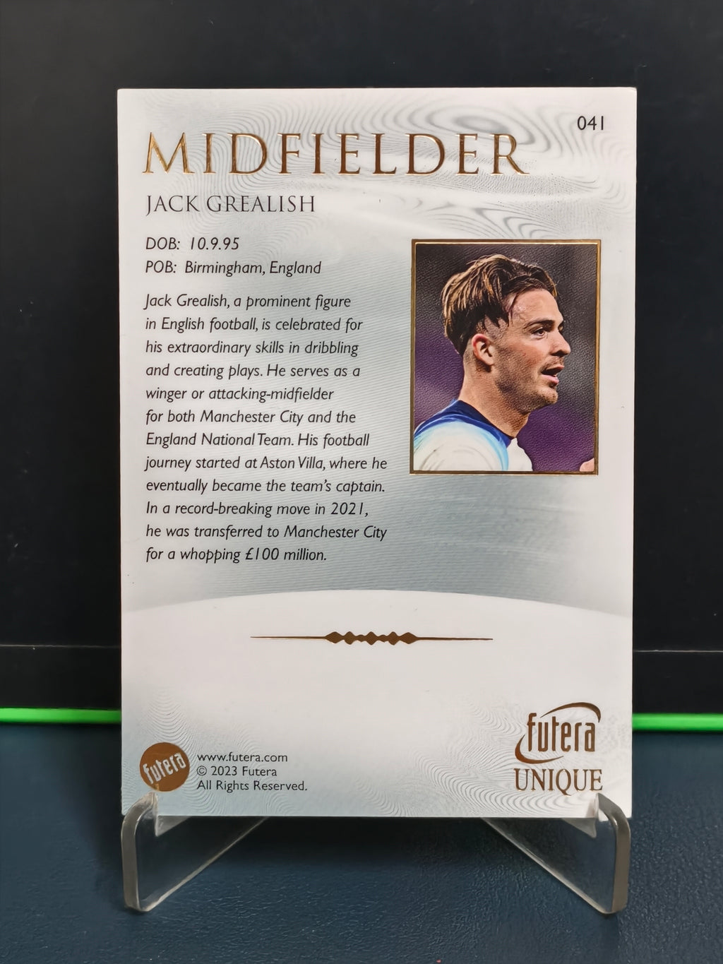 Jack Grealish - Base Card - Futera Unique 2023
