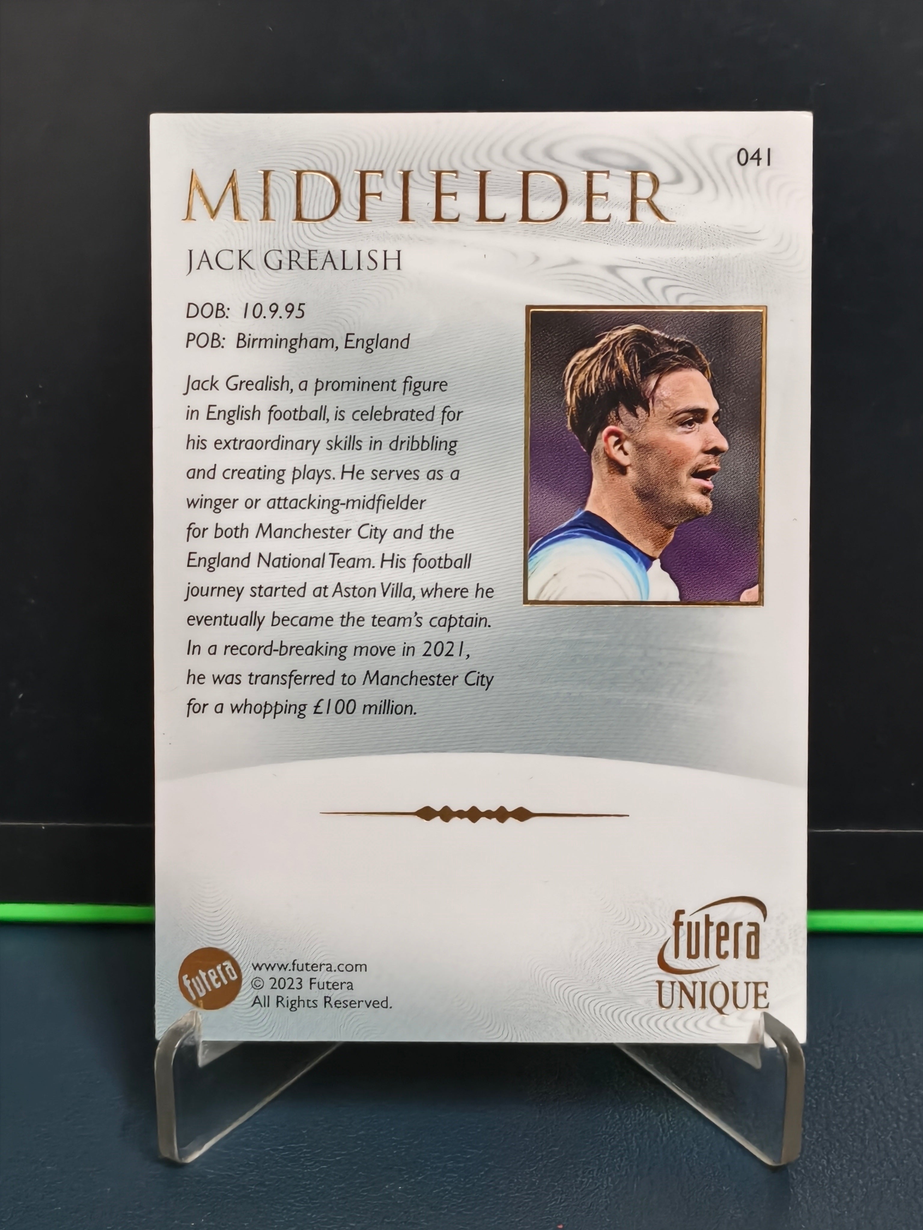 Jack Grealish - Base Card - Futera Unique 2023