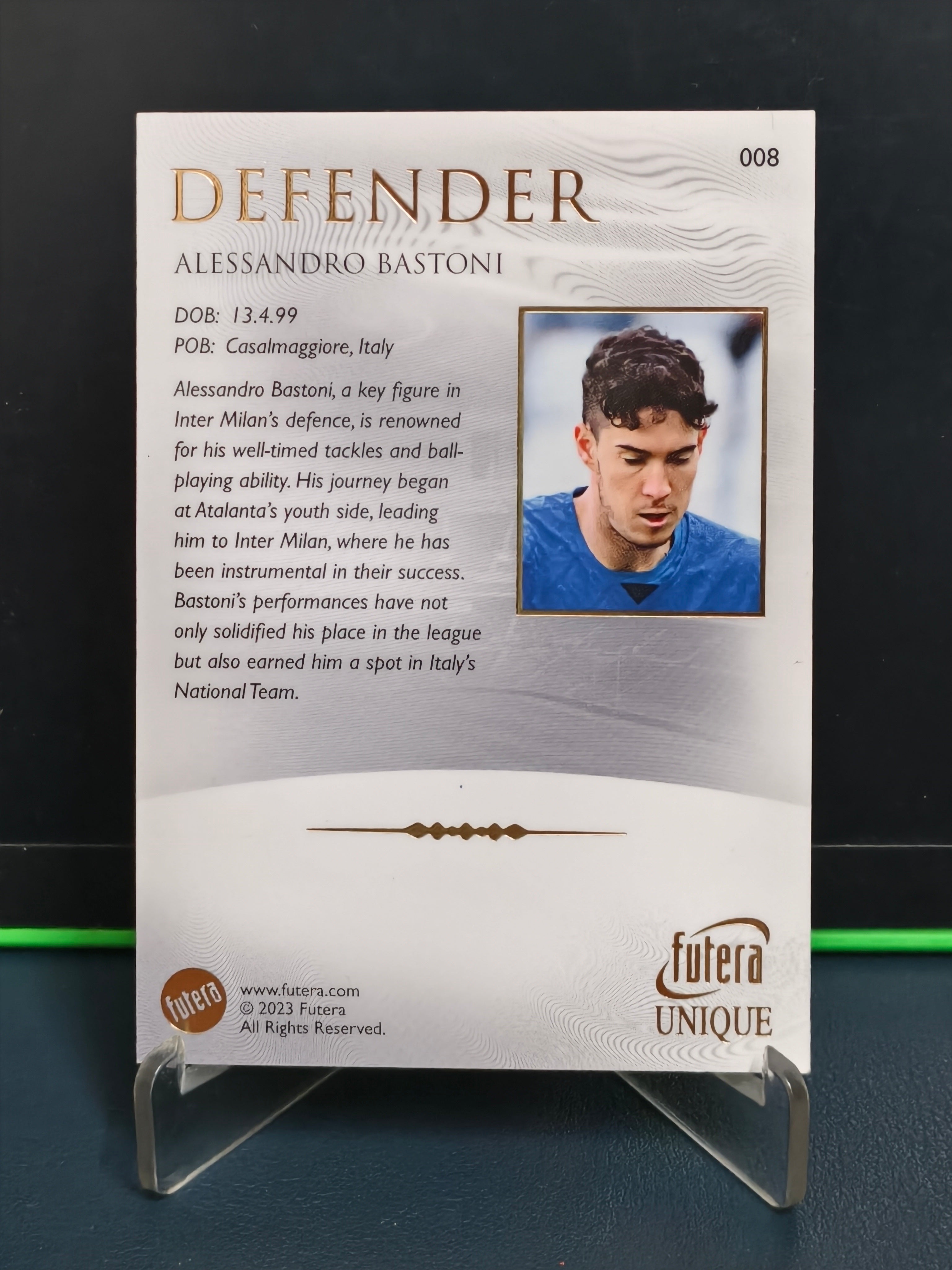Alessandro Bastoni - Base Card - Futera Unique 2023