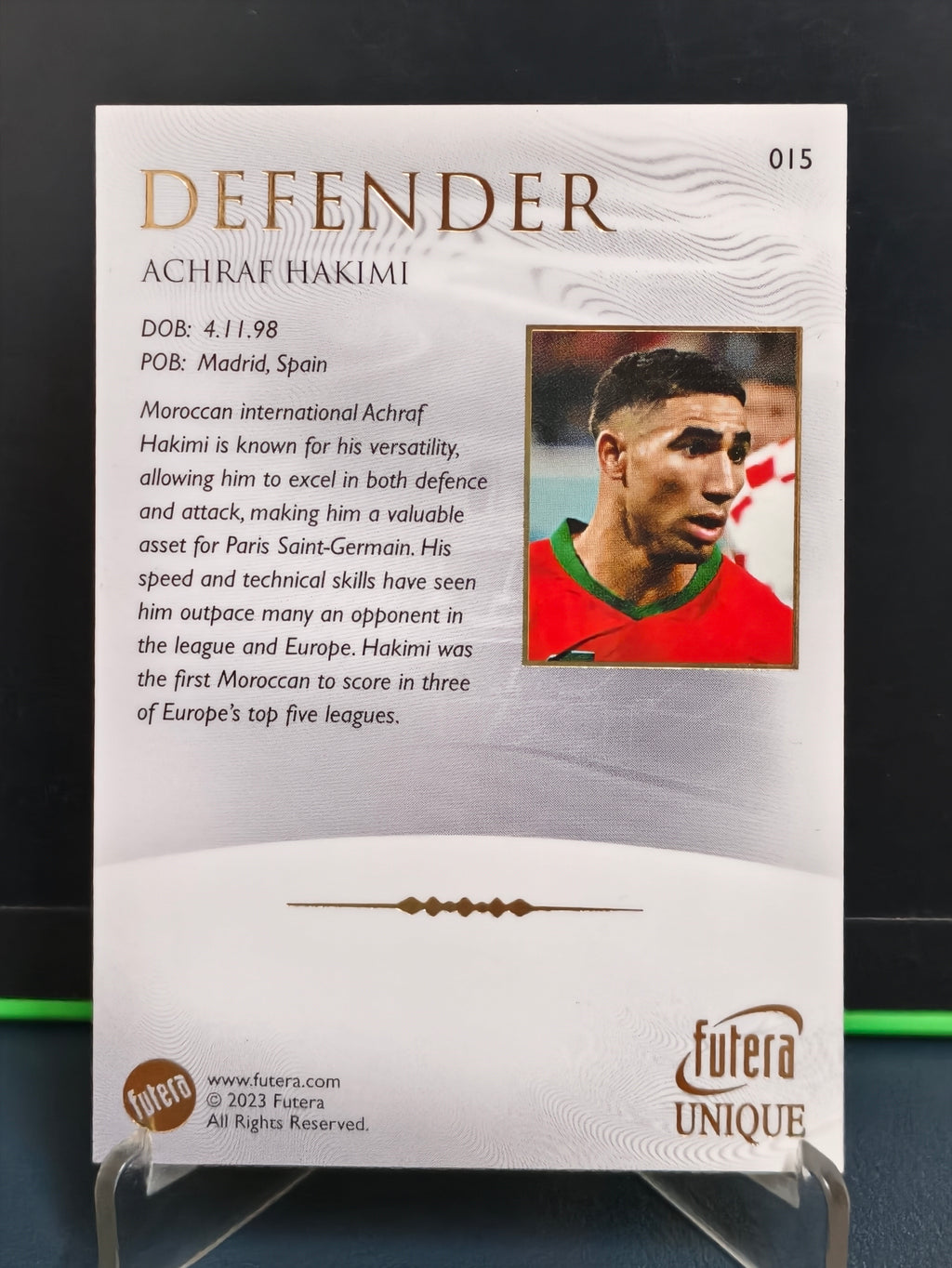 Achraf Hakimi - Base Card - Futera Unique 2023