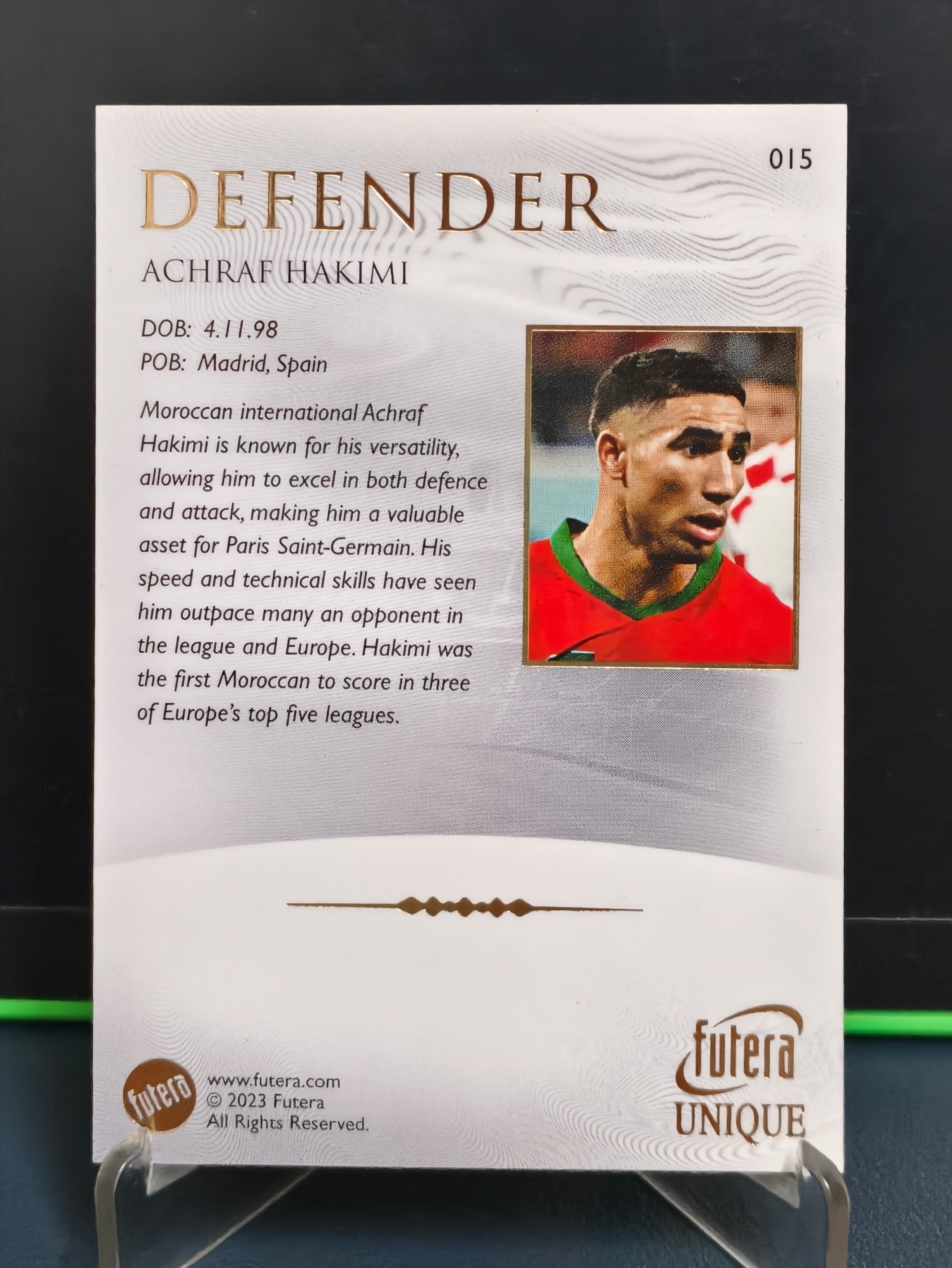 Achraf Hakimi - Base Card - Futera Unique 2023