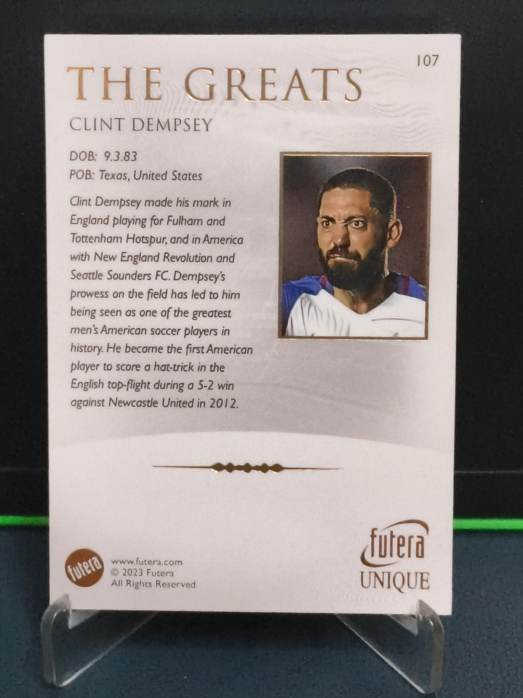 Clint Dempsey - Base Card - Futera Unique 2023