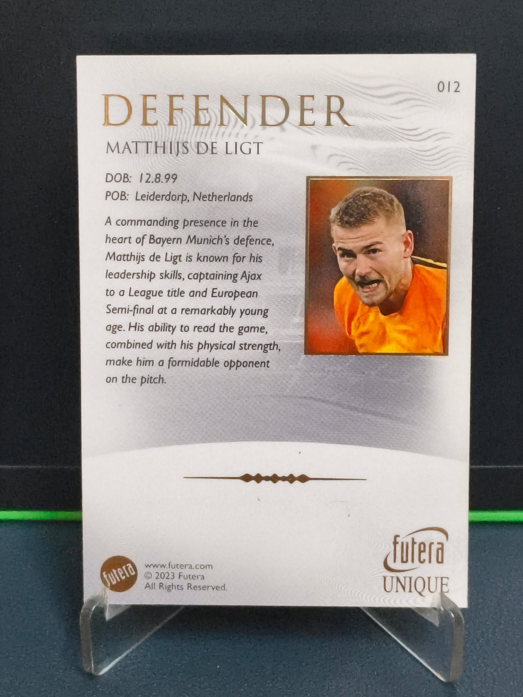 Matthijs De Ligt - Base Card - Futera Unique 2023
