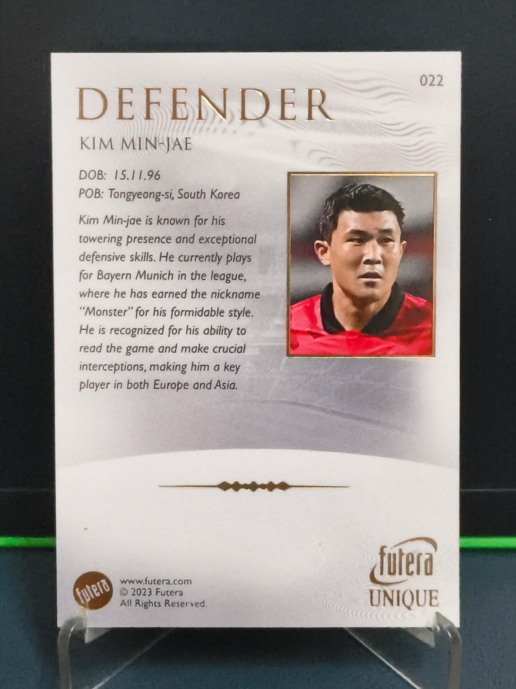 Kim Min-Jae - Base Card - Futera Unique 2023