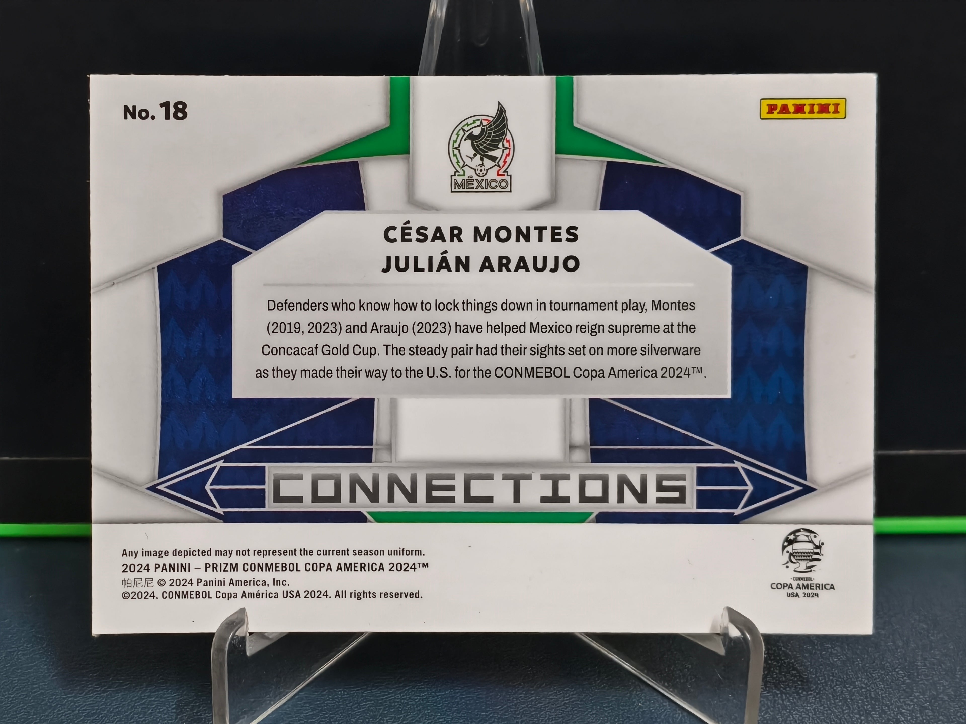 Cesar Montes/Julian Araujo - Connections Card - Panini Prizm Copa America 2024