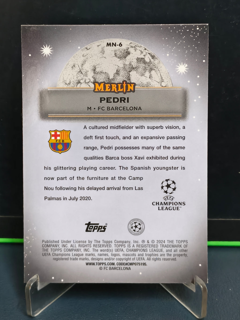 Pedri - Mystic Nights Card - Topps UEFA Merlin 23-24