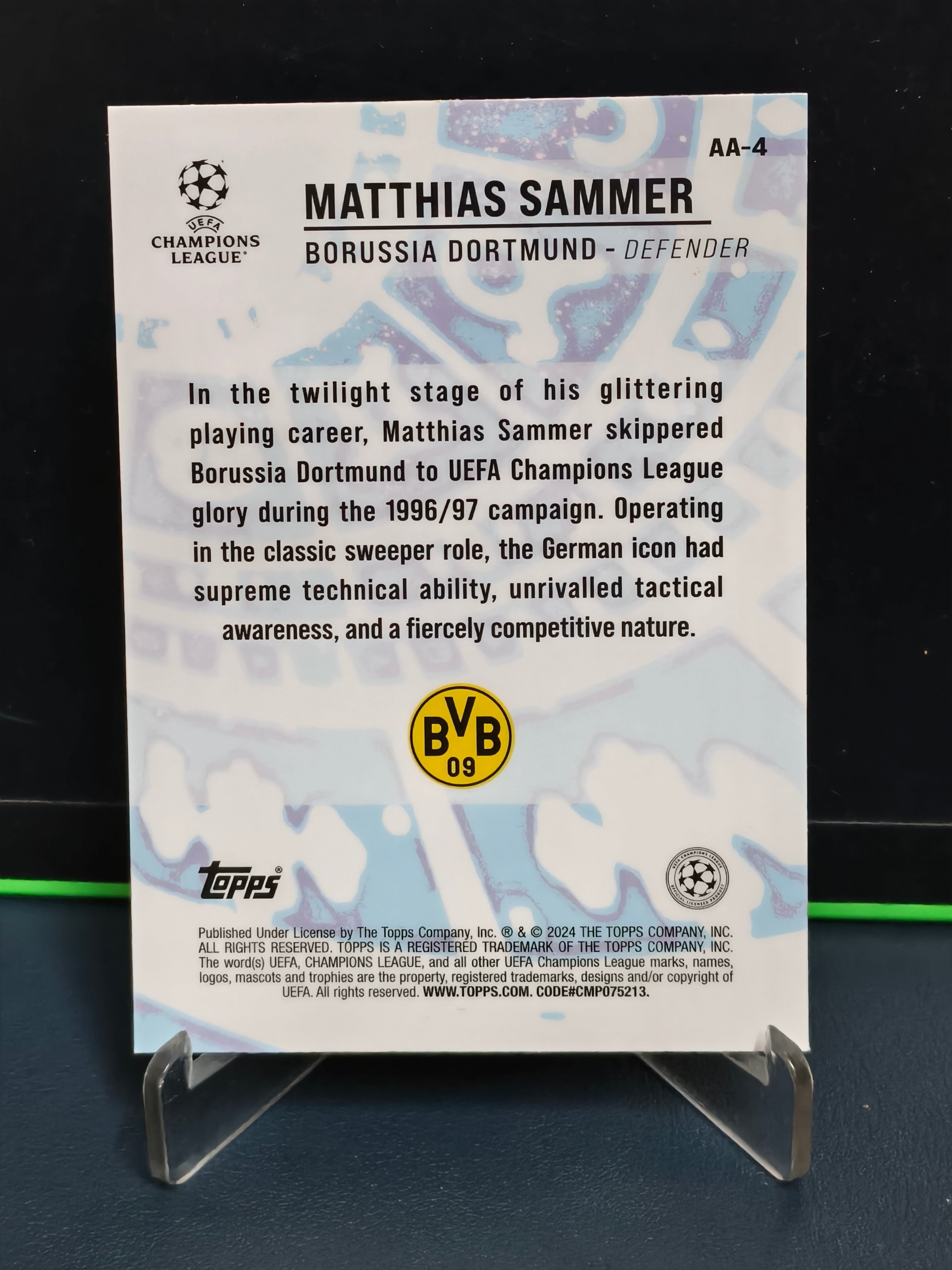 Matthias Sammer - Ageless Alchemy Card - Topps UEFA Merlin 23-24