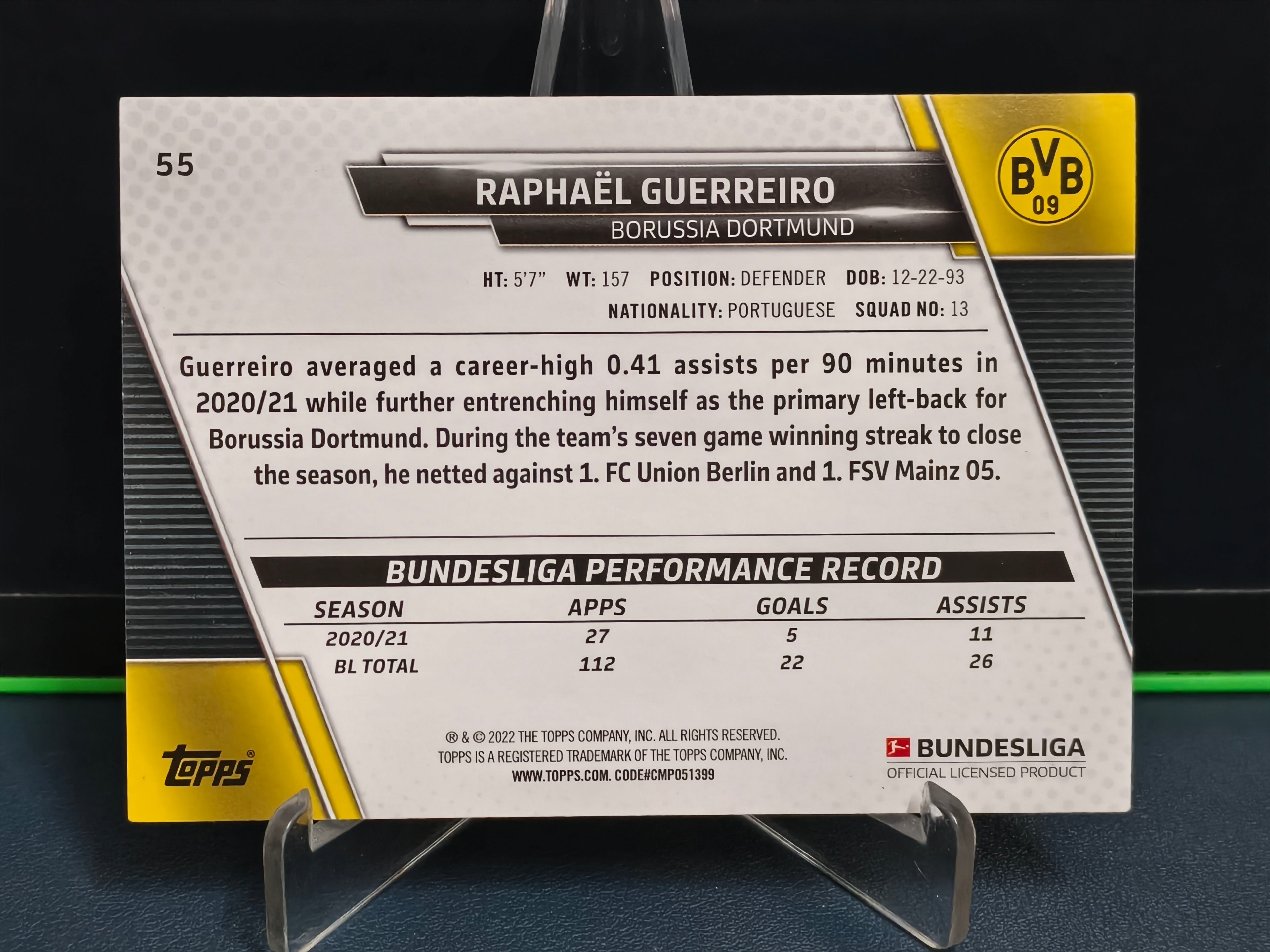 Raphaël Guerreiro - Sparkle Foil Card - Topps Bundesliga 21-22
