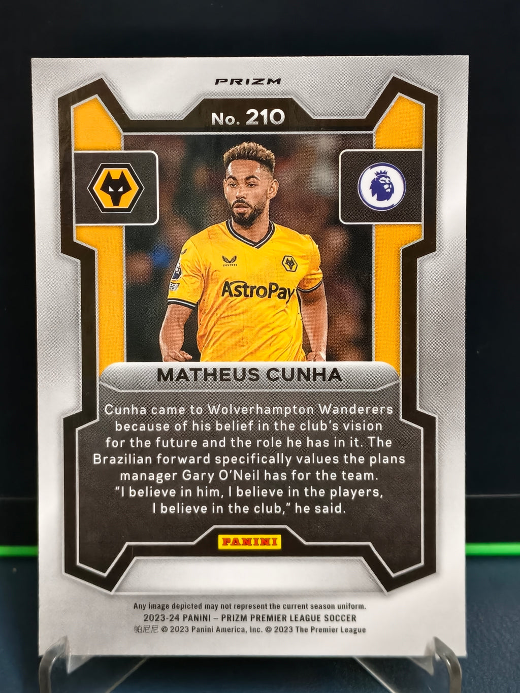 Matheus Cunha - Silver Card - Panini Prizm PL 23-24