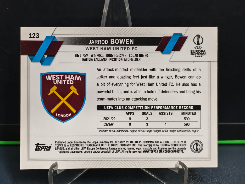 Jarrod Bowen - B&W RayWave Card - Topps Chrome UCC 22-23