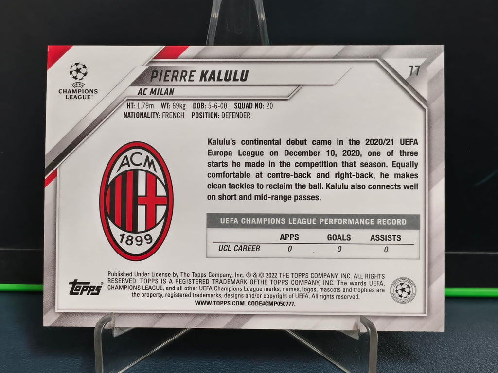 Pierre Kalulu - Starball Foil Card - Topps UCL 21-22