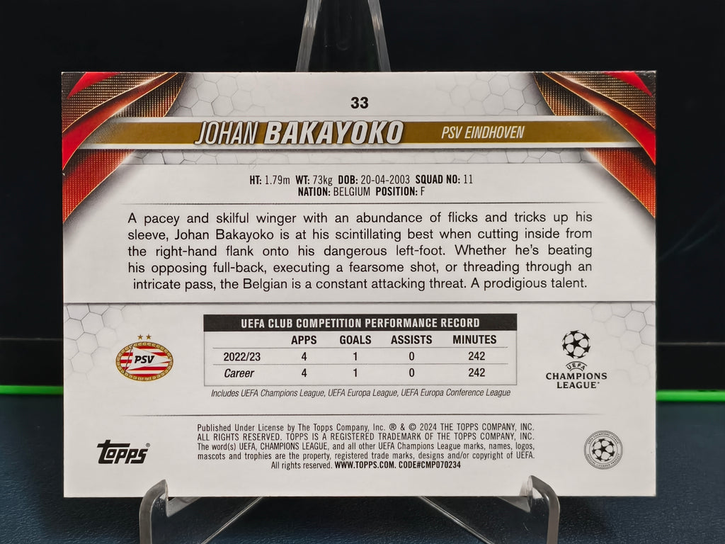 Johan Bakayoko - Future Stars Card - Topps UCC 23-24