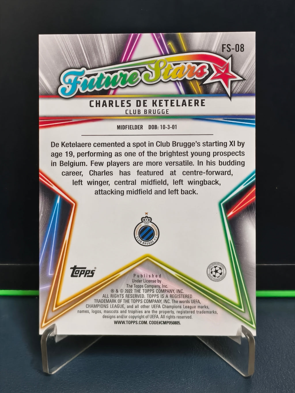 Charles De Ketelaere - Future Stars Card - Topps UCL 21-22