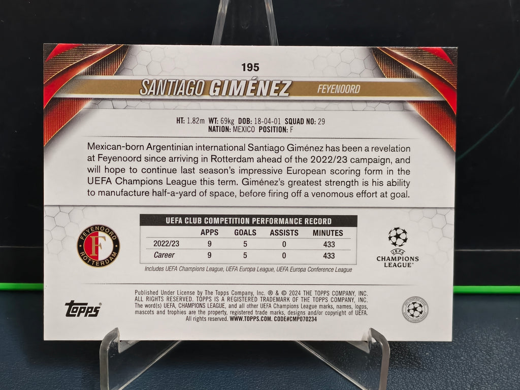 Santiago Gimenez - Future Stars Card - Topps UCC 23-24