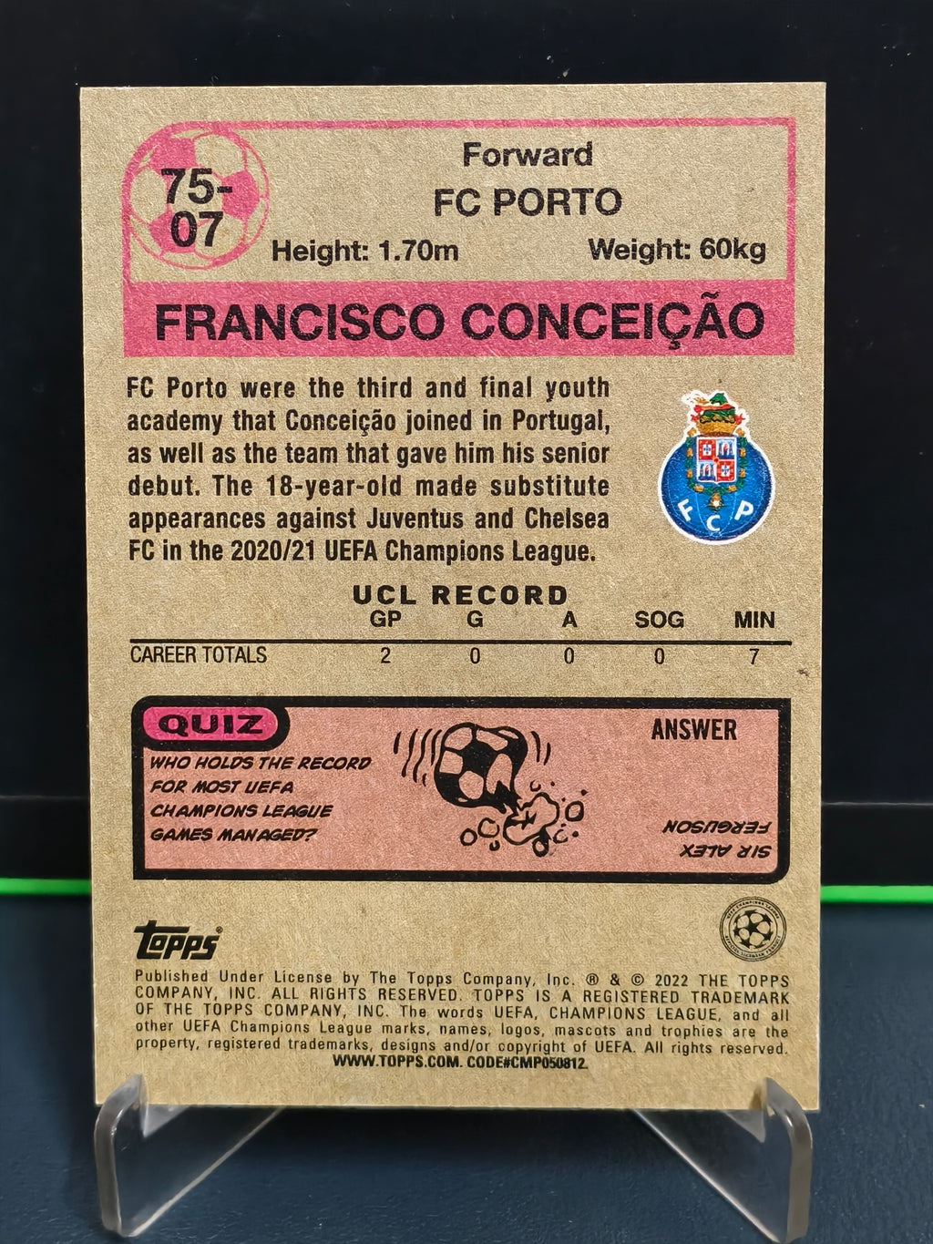 Francisco Conceição - 1975-76 Topps Footballers Card - Topps UCL 21-22