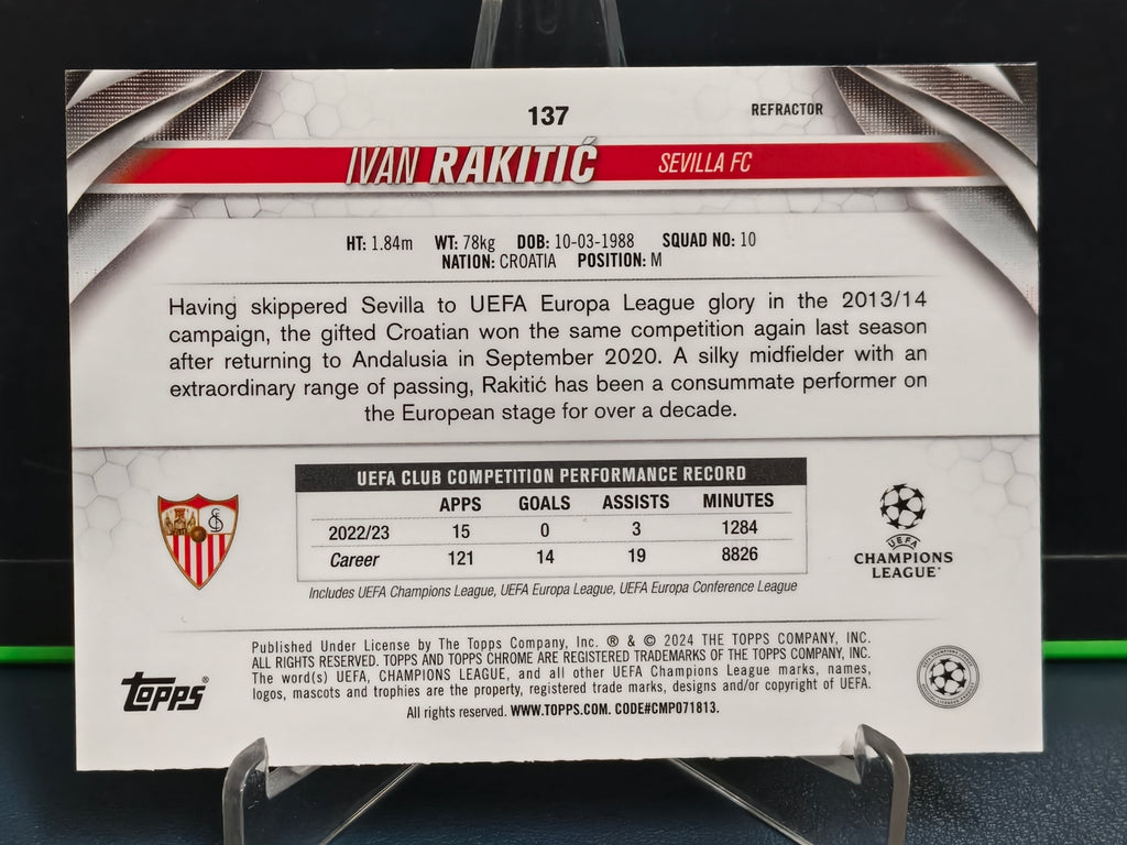 Ivan Rakitić - Refractor Card - Topps Chrome UCL 23-24